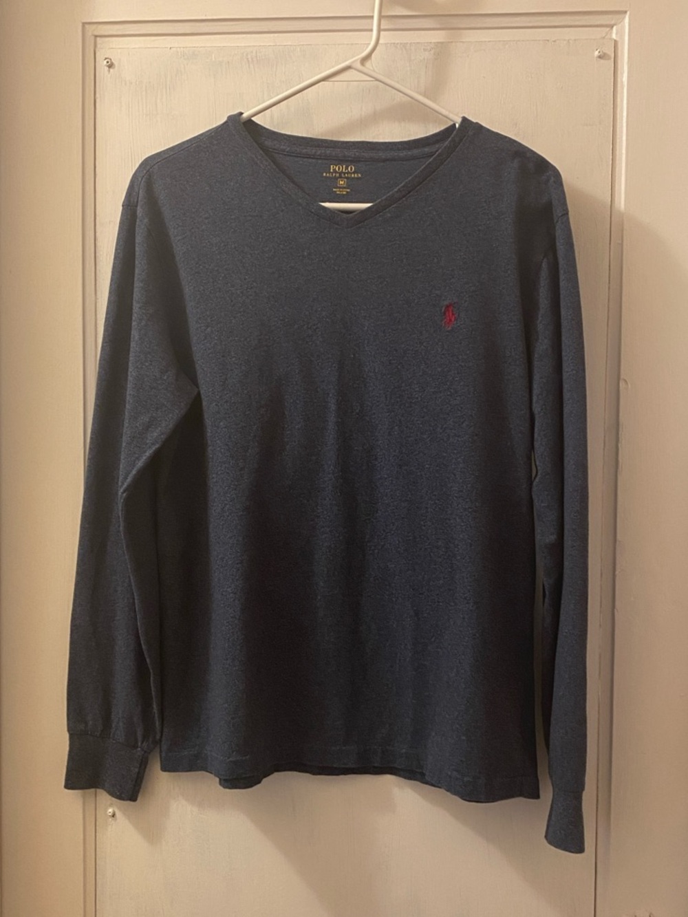 Polo by Ralph Lauren Navy Long Sleeve V-Neck with Red Pony